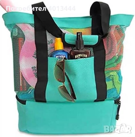 Комбинирана плажна чанта с хладилна част , снимка 3 - Чанти - 45765034