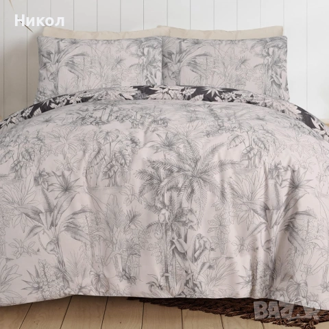 Комплект Sleepdown Tropical Monkey Black Natural, двулицев, Super King (260x200 см) , снимка 5 - Спално бельо - 53143656