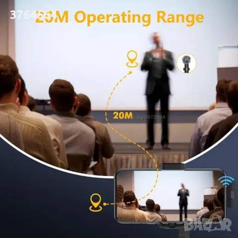 Комплект от 2 мини безжични микрофонa  за телефон, USB Type-C, снимка 3 - Микрофони - 49817142