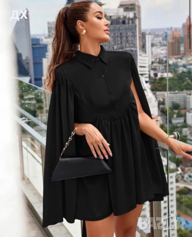 Туника тип риза с паднал ръкав, снимка 3 - Рокли - 52497747