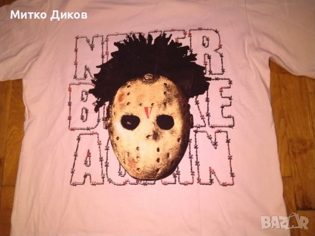 Vlone маркова тениска Never Broke Again made in USA размер С отлична m, снимка 2 - Тениски - 45586396