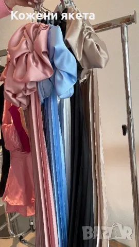 Налични сатенени комплекти от две части дълъг панталон с висока талия, снимка 3 - Комплекти - 49923908