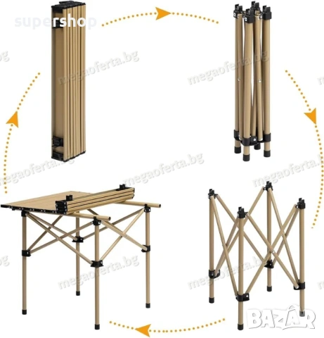 Преносима Сгъваема Маса в Калъф за Къмпинг, Пикник, Барбекю , снимка 6 - Градински мебели, декорация  - 53869246