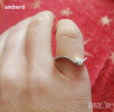 Изключително красив и нежен сребърен пръстен - модел КR033, снимка 3 - Пръстени - 53732368