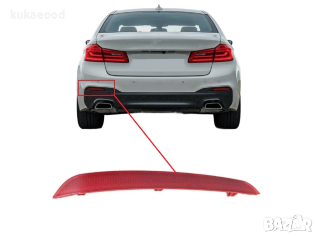 Рефлектор за задна броня на BMW 5 G30 Pre-Facelift, снимка 3 - Части - 54104615