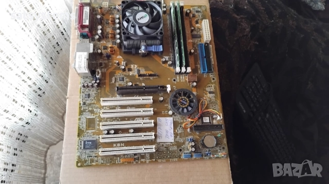 Дънна платка Asus K8N Socket 754 CPU+FAN+RAM, снимка 3 - Дънни платки - 49095862