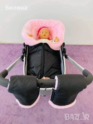 Зимен спален чувал с ръкавици + подарък лятна подложка, снимка 8 - За бебешки колички - 54136807