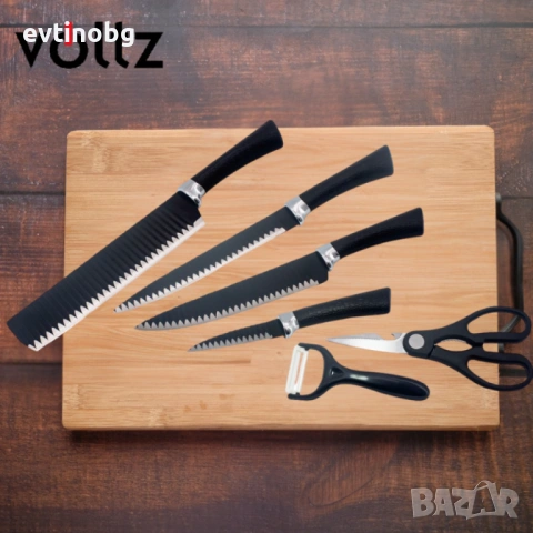 Комплект ножове и белачка, снимка 4 - Прибори за хранене, готвене и сервиране - 53891055