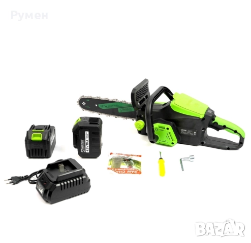 Немска Акумулаторна резачка 42V 10Ah с автоматично смазване, две батерии и две вериги StahlMayer, снимка 5 - Други инструменти - 51694690