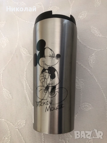 Термо чаша / Чаша за път / Travel mug / Термос Mickey Mouse – Disneyland Paris, оригинален, 450 мл , снимка 2 - Чаши - 53665208