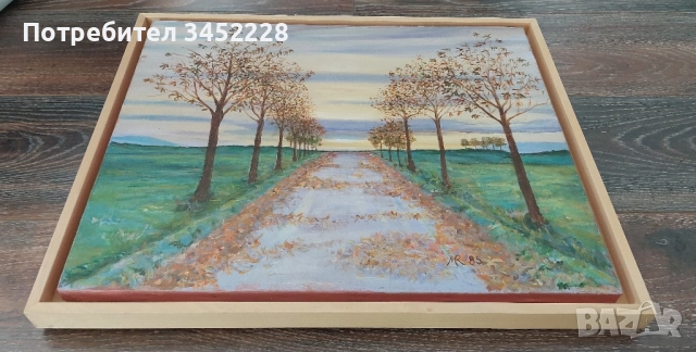 картина платно рамка дървена 54см 44см , снимка 2 - Картини - 51943707