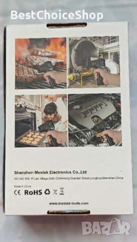 MESTEK инфрачервен термометър цифров лазерен измервател на температура с K-проб – -50°C до 800°C, снимка 6 - Други инструменти - 53194699