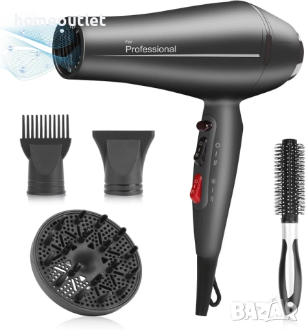 ПРОМОЦИЯ Сешоар - FASZIN STROM S100 - с йонна технология и 4 накрайника - мощен и щадящ косата