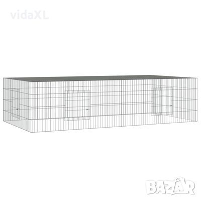 vidaXL Клетка за зайци, 2 панела, 220x110x55 см, поцинковано желязо（SKU:171563