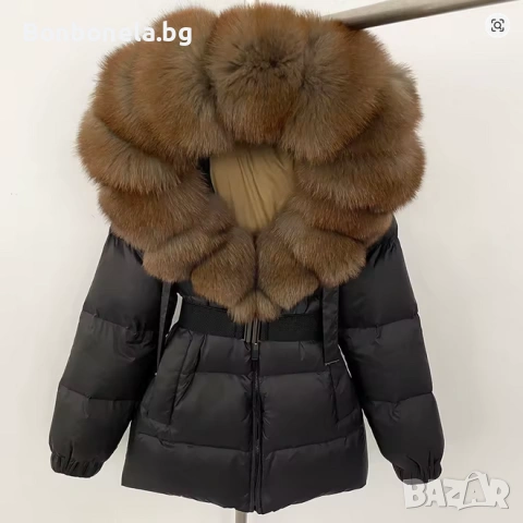 Луксозно дамско зимно яке с естетествен пух , снимка 2 - Якета - 53034315