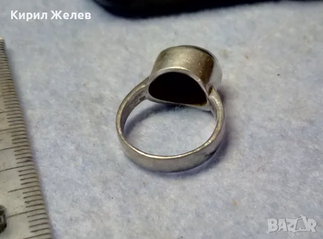 СТИЛЕН РЕТРО АРТ СРЕБЪРЕН ПРЪСТЕН СРЕБРО 925 с ШЛИФОВАН ЧЕРЕН ОНИКС РЪЧНА ИЗРАБОТКА 10089, снимка 10 - Пръстени - 49916921