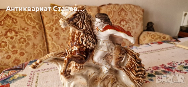 🔥 УНИКАЛНА ГОЛЯМА ПОРЦЕЛАНОВА СТАТУЕТКА – „ДАВИД САСУНСКИ“ 🔥, снимка 3 - Статуетки - 54174677