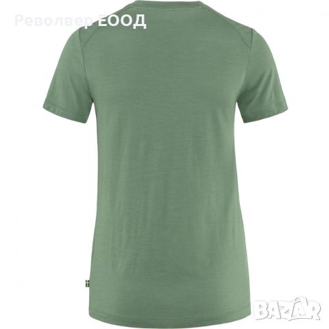 Дамска тениска Fjall Raven - Abisko Wool в цвят Patina green, снимка 2 - Екипировка - 45338136
