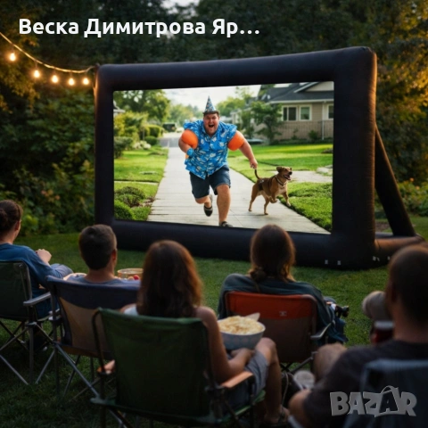 Надуваем проекционен екран за събития и кино на открито – Перфектен за партита и прожекции, снимка 4 - Други стоки за дома - 53963811