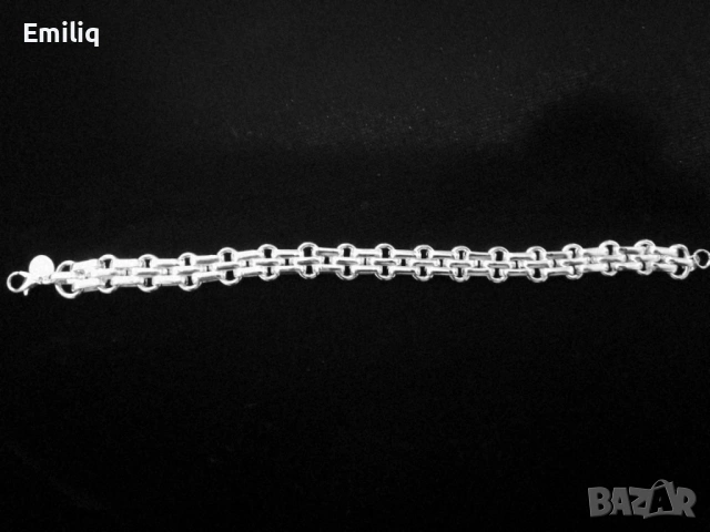 Унисекс Масивна Гривна От Стерлингово Сребро, снимка 4 - Гривни - 53185755