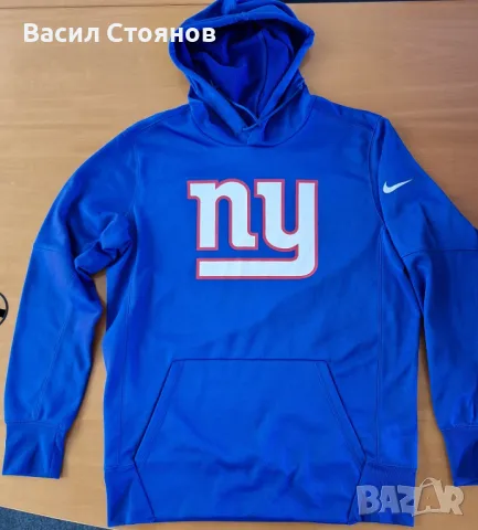 Nike New York Giants Performance Circuit blue hoodie - размер М, снимка 1 - Фен артикули - 49375412