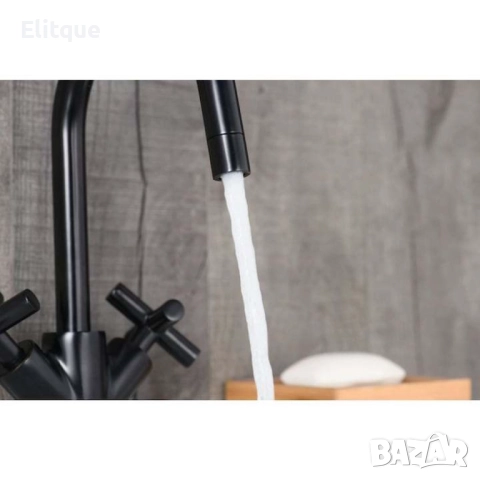 Красив и стилен стоящ двуръкохватков черен смесител, снимка 5 - Други стоки за дома - 52854026