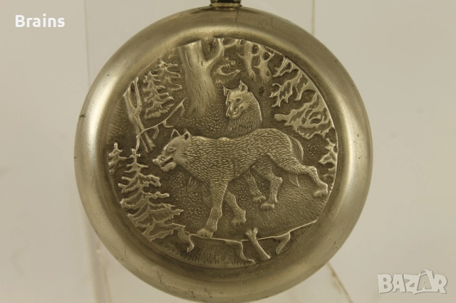 Стар Руски Джобен Часоник МОЛНИЯ С Вълци, снимка 4 - Антикварни и старинни предмети - 51632337