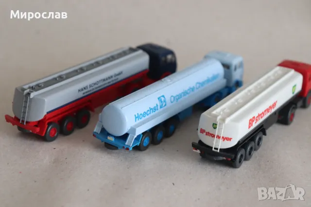 WIKING 1:87 H0 MERCEDES ЦИСТЕРНА КАМИОН МОДЕЛ ЛОТ 3 БР., снимка 8 - Колекции - 49411514