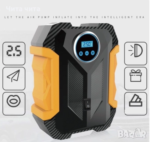 Автомобилна портативна въздушна помпа с безжичен цифров дисплей, снимка 6 - Друга електроника - 52620450