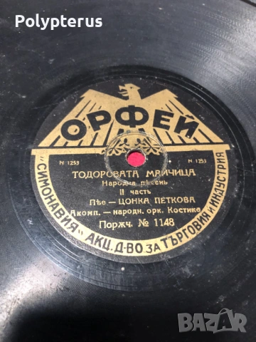 Стара българска шеллакова плоча, снимка 2 - Грамофонни плочи - 53532489