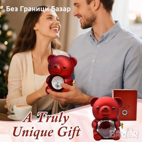 Нова Вечна роза меченце с колие и картичка – романтичен сет (червен), снимка 8 - Романтични подаръци - 53517745