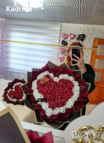 вечен букет от 50 рози 