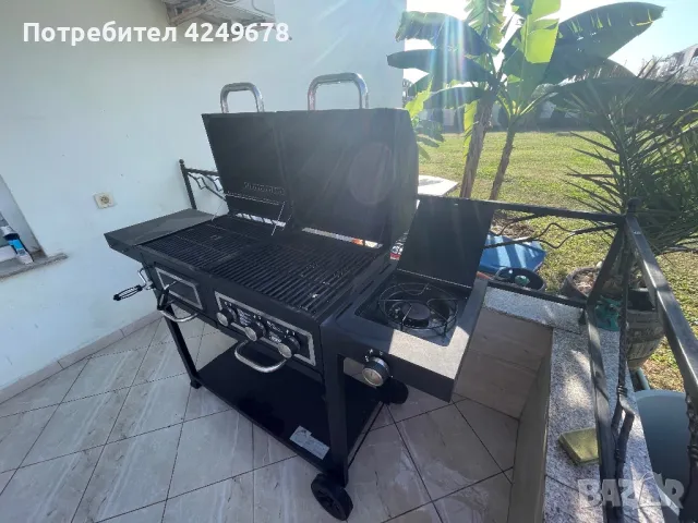 BBQ 3в1 въглища, газ + газов котлон, снимка 4 - Барбекюта - 47385466