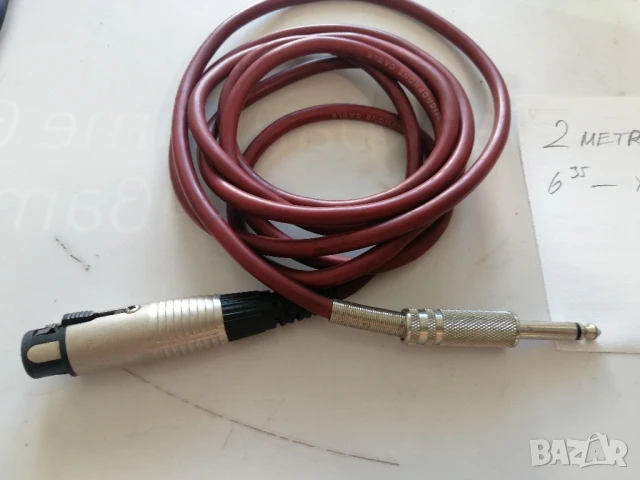 Аудиокабел 2 метра 6.35мм към XLR F , снимка 2 - Друга електроника - 50593551