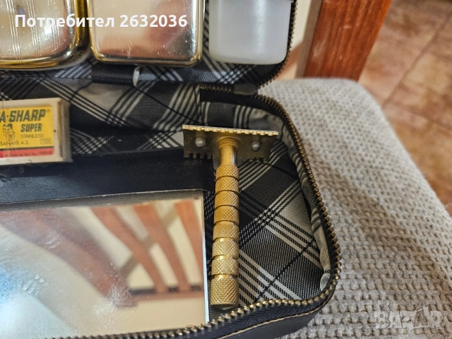 Продавам стар комплект за бръснене(нов), снимка 4 - Антикварни и старинни предмети - 52070488