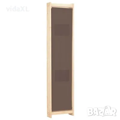 vidaXL Параван за стая, 3 панела, кафяв, 120x170x4 cм, текстил (SKU:248179), снимка 3 - Паравани - 48361366