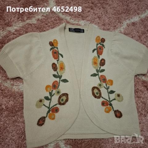 ZARA Дамски Елек с бродерия