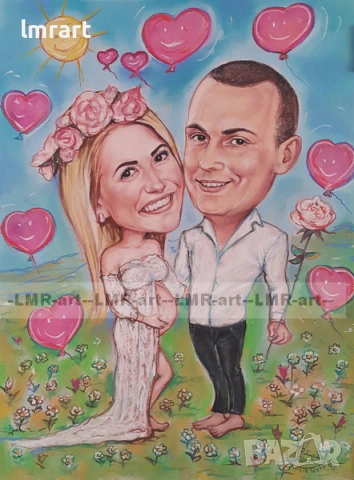 Рисувам ръчно КАРИКАТУРИ със сухи пастели и моливи (професионални материали)., снимка 4 - Декорация за дома - 53737482