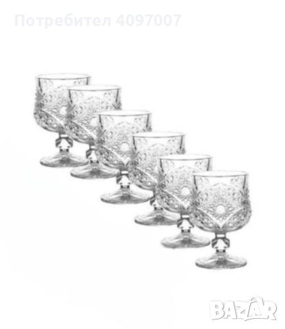Комплект от 6 бр. чаши за вино със столчета за елегантно сервиране, снимка 6 - Чаши - 45659490