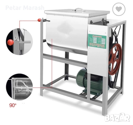 Професионална електрическа бъркалка за кайма и тесто 15 кг – 2200W, Машина за месене отнеръждаема ст, снимка 4 - Други инструменти - 52222618