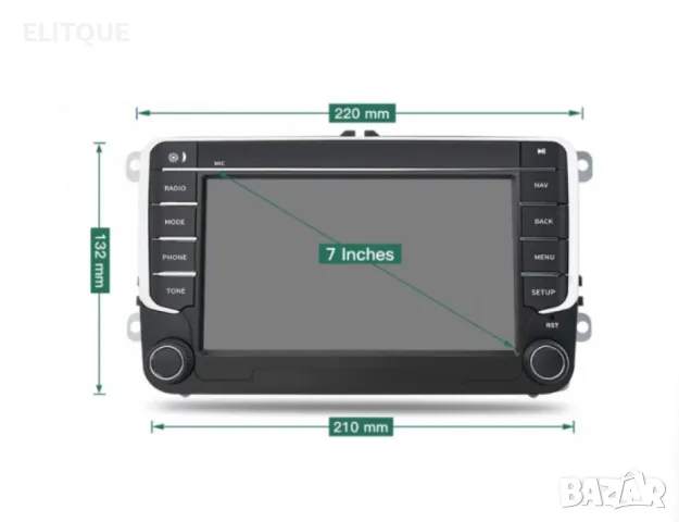 7-инчова Мултимедия с Android 13 за VW, снимка 6 - Друга електроника - 48655008