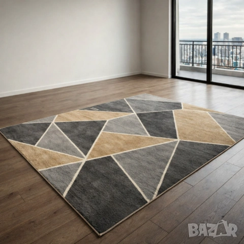 Модерен килим за хол 120х160см - Абстрактни дизайни и 3D ефект, Противоплъзгащ, снимка 8 - Килими - 53884255