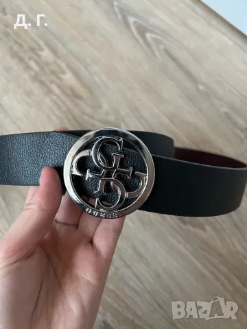 Черен кожен колан на Guess, снимка 1