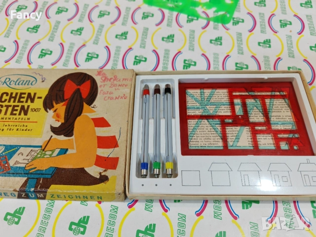 Стар детски комплект за рисуване , снимка 3 - Антикварни и старинни предмети - 52468117