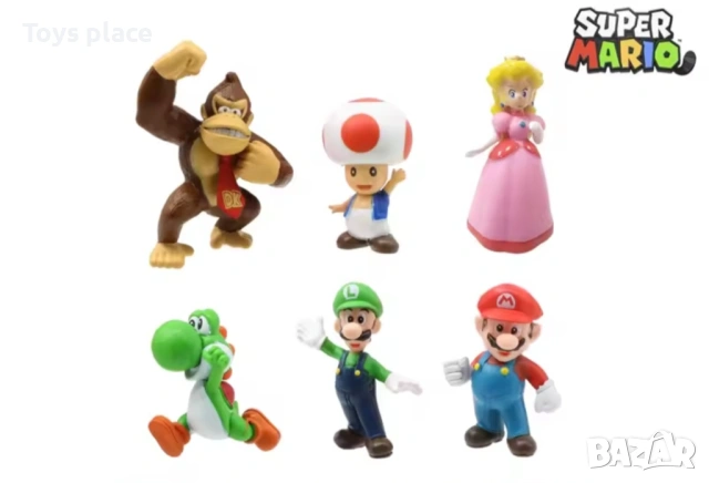 Комплект 6бр фигурки Супер Марио Super Mario Bros
