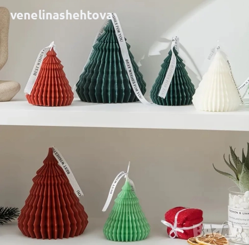 3D 2 размера елха елхи раирани силиконов молд форма свещи гипс сапун смола фондан , снимка 5 - Форми - 52282459