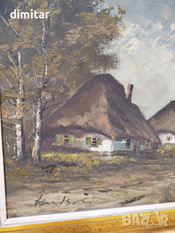 Пейзажна маслена картина върху платно с подпис  , снимка 5 - Картини - 53874457