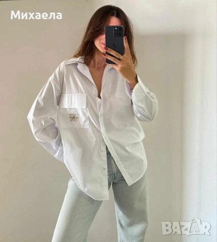 Дамски памучни овърдайз ризи СК - два цвята - 23€, снимка 2 - Ризи - 53285502