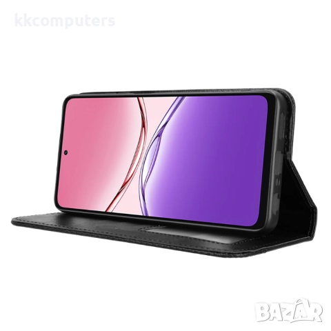 Oppo A5x 5G / 4G Retro Texture Wallet Калъф и Протектор, снимка 5 - Калъфи, кейсове - 52978318