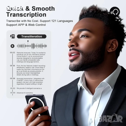 AI гласов рекордер, разговори, чатgpt, цифров гласов рекордер, снимка 2 - Друга електроника - 51724271